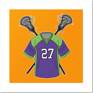 Lacrosse Team Jersey Stick Posters and Art